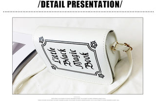 JIEROTYX Letter Print Shoulder Bag Rock Designer ALODIA STORE