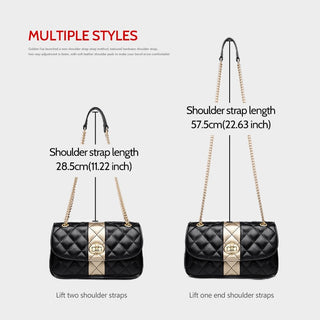 FOXER Women Crossbody Shoulder Bag Diamond Lattice Handbag Lady Purse Split Leather Chain Strap Messenger Bag Valentine Day Gift ALODIA STORE
