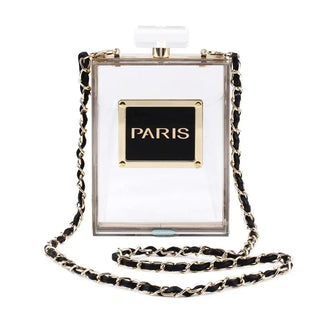 Transparent Bag Women Acrylic Casual Black Bottle Handbags for Female Wallet Paris Party Toiletry Wedding Clutch Evening Flaps ALODIA STORE