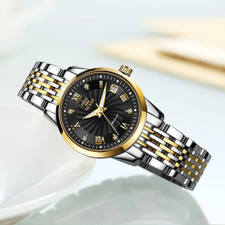 OLEVS Luxury Brand Ladides Automatic Mechanical Wristwatch Waterproof Stainless Steel Simple Watch For Women Gift for girl ALODIA STORE