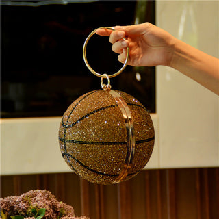 Luxury Basketball Diamond Party Evening Bag Purses and Handbag for Women Ball Shape Shoulder Bag Clutch Designer Crossbody Bag ALODIA STORE