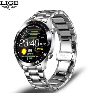 LIGE New Steel Band Digital Watch Men Sport Watches Electronic LED Male Wrist Watch For Men Clock Waterproof Bluetooth Hour ALODIA STORE