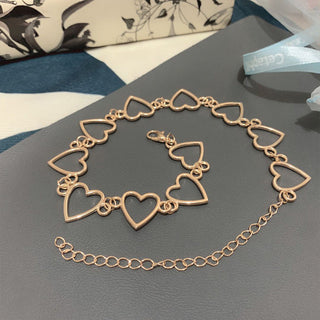 New Hollow Korean Sweet Love Heart Choker Necklace Statement Girlfriend Gift Cute Bicolor Necklace Jewelry Collier Femme 2022 ALODIA STORE