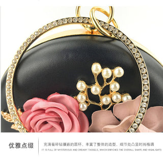 Pink Round Flower Clutch Bag ALODIA STORE