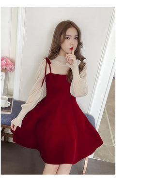 Spring New Elegant Two Piece Korean Dress ALODIA STORE