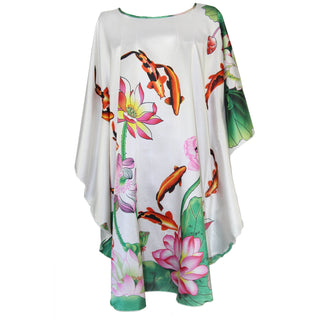 Sexy Female Silk Rayon Robe Bath Gown Nightgown Summer Casual Home Dress Printed Loose Sleepwear Plus Size Nightwear Bathrobe ALODIA STORE