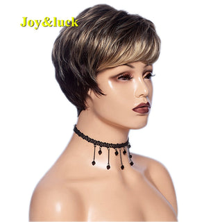 Short Ombre Blonde Wig Synthetic Bob Straight Hair With Bangs Women Natural Daily Wear Wig ALODIA STORE