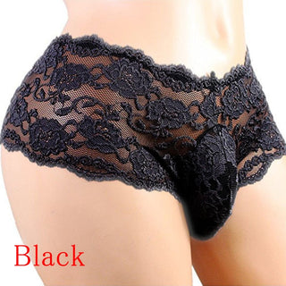 Sexy Panties Plus Size Lace Sissy Men's Underwear Sexy Lingerie Male Breathable Jockstrap Briefs G-String Thongs Porno Underpant ALODIA STORE