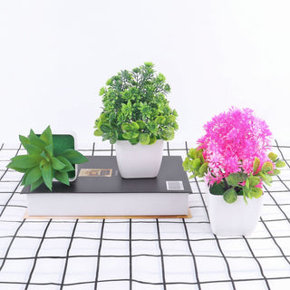 Mini Artificial Aloe Plants Bonsai Small Simulated Tree Pot Plants Fake Flowers Office Table Potted Ornaments Home Garden Decor ALODIA STORE