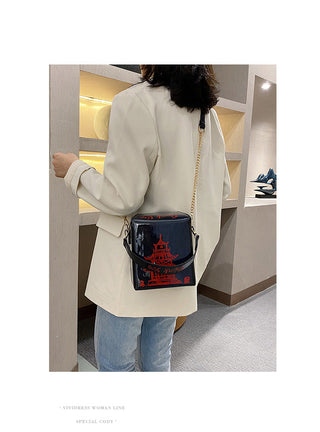 ENJOININ Chinese Takeout Box Purse Pu Leather Women ALODIA STORE