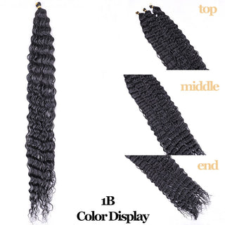 Full Star Crochet Hair Pink Ombre Blonde Ocean Wave 32 Inch Synthetic Hair 100g Soft Braiding Hair Extensions Deep Wave Twist ALODIA STORE