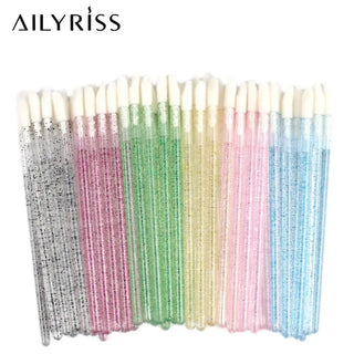 Disposable Lip Brushes 50pcs Eyelash Cleaning Makeup Removing Tools Lipstick Lip Gloss Mascara Wands Set Cosmetic Applicator ALODIA STORE
