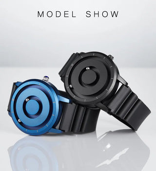 EUTOUR New Innovative Blue Gold Magnetic Metal Multifunctional Watch Men's Fashion Sports Quartz Watch Simple Men's Watch ALODIA STORE
