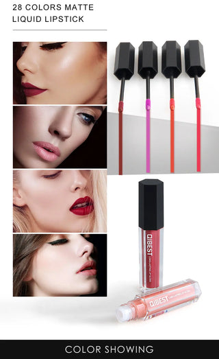 QIBEST Liquid Lipstick Lips Matte Lipgloss Pigment Waterproof - Alodia Store