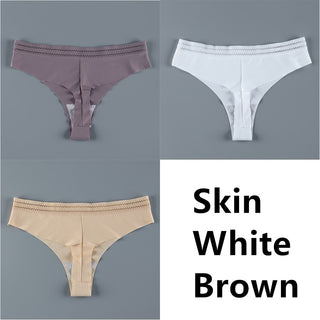Panties For Women Seamless Panty Set Solid Invisible Underwear Sexy Low Waist Briefs Women's Underpants Lingerie Dropship 3 Pcs ALODIA STORE