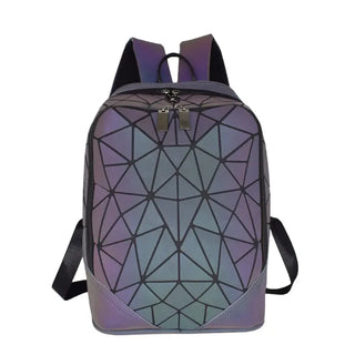 New Women Backpack Geometric Folding Bag Small Students School Bags For Teenage Girls Luminous Backpacks Hologram Daily Backpack ALODIA STORE