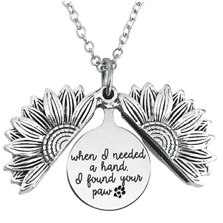 New Stainless Steel Necklaces For Women Open Locket Necklace Engraved You Are My Sunshine Sunflower Pendant Necklace Gift ALODIA STORE