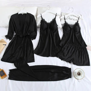 Sexy Lady Women Satin Short Kimono Robe Pajamas Bathrobe Print Floral Sleepwear Soft Wedding Bride Bridesmaid Homewear ALODIA STORE