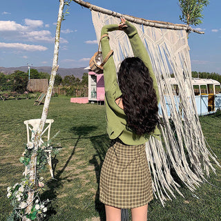 Spring dress Koreastyle versatile avocado fruit green dress ALODIA STORE
