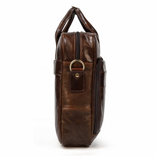 MAHEU Retro Laptop Briefcase Bag Genuine Leather Handbags Casual 15.6 Pad Bag Daily Working Tote Bags Men Male bag for documents ALODIA STORE