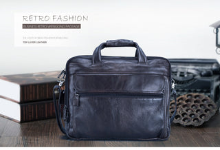 Large Men Leather Handbgs Male Genuine Leather Business Travel Brifcases Bag Men's 15.6 Inch Laptop Shoulder Bag Business A4 Bag ALODIA STORE