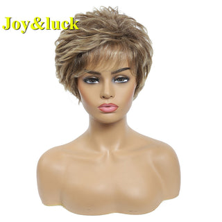 Short Ombre Blonde Wig Synthetic Bob Straight Hair With Bangs Women Natural Daily Wear Wig ALODIA STORE