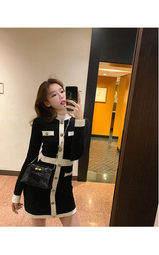 QWEEK Korean style Bodycon Dress Elegant Longsleeve ALODIA STORE