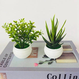 Mini Artificial Aloe Plants Bonsai Small Simulated Tree Pot Plants Fake Flowers Office Table Potted Ornaments Home Garden Decor ALODIA STORE