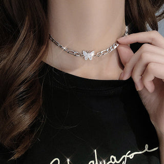 New Senior Fashion Women Pendant Necklaces Fine Double Link Chain Metal Heart Party Necklace Jewelry Gift ALODIA STORE