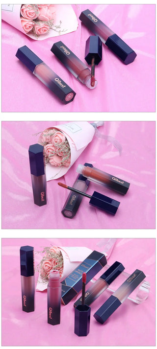 QIBEST Lip Gloss Makeup Moisturizer Waterproof 12 Colors Makeup Lipstick Long Lasting Liquid Lipstick Lip Tint Cosmetics TLSM2 - Alodia Store