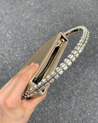 Luxury Colored Diamond Half Moon Women Purses and Handbags Evening Bag Serpentine Designer Party Clutch Bag Chic Wedding Bag ALODIA STORE