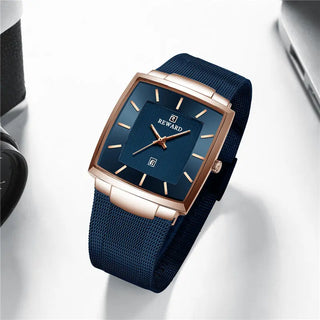REWARD Top Brand Men's Watch Business Relogio Masculino Square Quartz Man Watch Men Wristwatch Full Steel Waterproof Male Watch ALODIA STORE