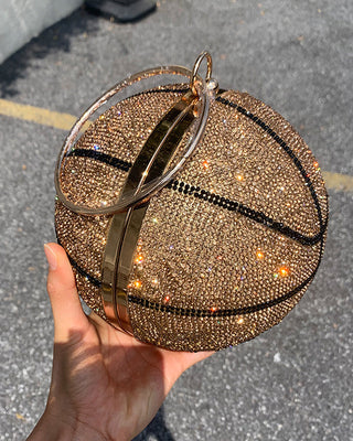 Luxury Basketball Diamond Party Evening Bag Purses and Handbag for Women Ball Shape Shoulder Bag Clutch Designer Crossbody Bag ALODIA STORE
