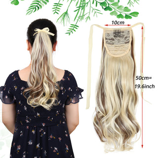 Synthetic Ponytails 20Inch Long Straight  Pony Tail Hair Extensions Drawstring Ponytail Clip In Fake Hair Tail Ombre ALODIA STORE