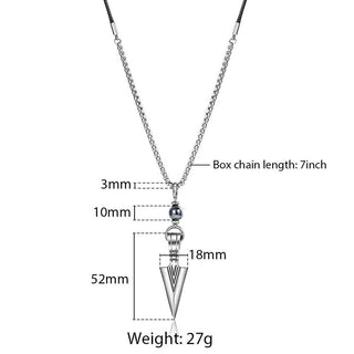 Unique Men's Necklace Stainless Steel Arrow Pendant Matte Black Glass Beaded Necklace Male Jewelry Dropshipping DNM07 ALODIA STORE