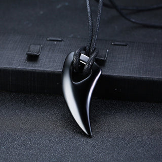 Fashional Domineering Men's Pendant Necklace Adjustable Color Stainless Steel Wolf Teeth Tribal Polished Necklace ALODIA STORE