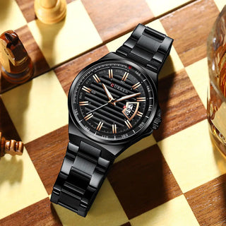Top Brand CURREN Luxury Quartz Watches for Men Wrist Watch Classic Silver Stainless Steel Strap Men's Watch Waterproof 30M ALODIA STORE
