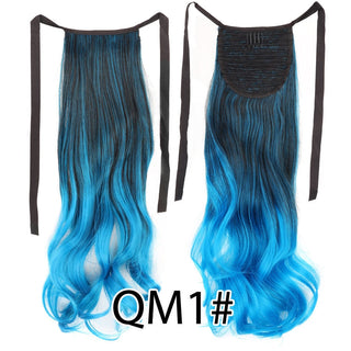Synthetic Ponytails 20Inch Long Straight  Pony Tail Hair Extensions Drawstring Ponytail Clip In Fake Hair Tail Ombre ALODIA STORE