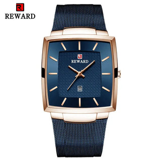 REWARD Top Brand Men's Watch Business Relogio Masculino Square Quartz Man Watch Men Wristwatch Full Steel Waterproof Male Watch ALODIA STORE