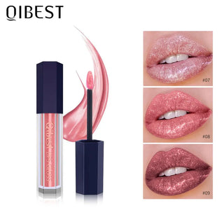 QIBEST 12 Colors Shimmer Liquid Lipstick Diamond Lip gloss Cosmetic Lip Tint Glitter Waterproof Moisturizer Makeup Lip Gloss ALODIA STORE