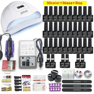 Nail Set with Nail Lamp Manicure Set 40/30/20/10 Color UV Polish ALODIA STORE