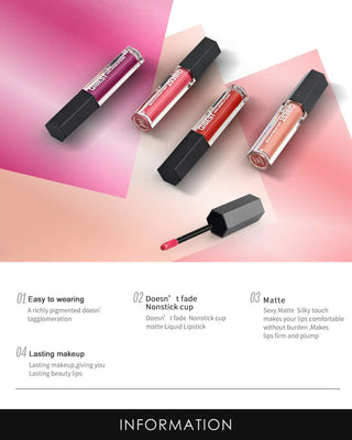 QIBEST Liquid Lipstick Lips Matte Lipgloss Pigment Waterproof - Alodia Store