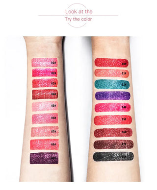 Sexy Diamond Shimmer Glitter Lipg Loss Matte To Glitter Liquid Lipstick Waterproof Diamond Pearl Colour Lip Gloss Makeup Beauty ALODIA STORE