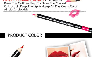 QIBEST 12Colors Lip Liner Lip Makeup Long-lasting Matte Lipliner Pencil Waterproof Moisturizing Lipstick Contour Cosmetics TSLM2 ALODIA STORE