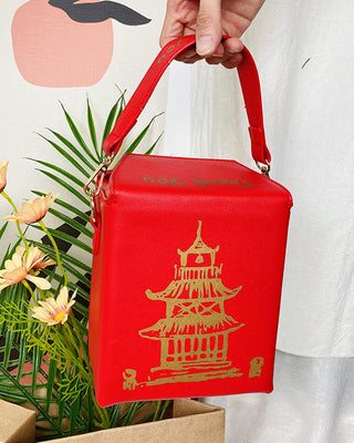 ENJOININ Chinese Takeout Box Purse Pu Leather Women ALODIA STORE