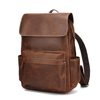 Genuine leather cow skin men large backpack outdoor travel backpack high quality ALODIA STORE