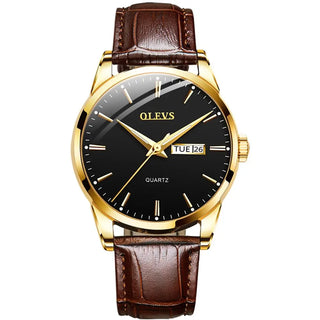 OLEVS Top Brand  Men Classic Quartz Waterproof Watch Leather Strap Business Popular Casual Men Watch ALODIA STORE