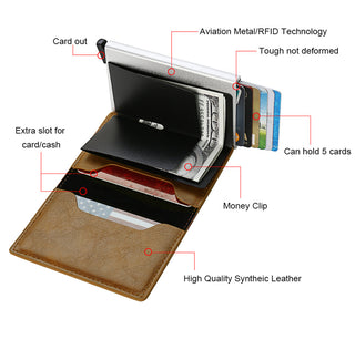 Leather Bank Card Wallet ALODIA STORE