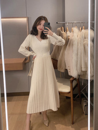 Knitted Dress Women Casual Long Sleeve ALODIA STORE