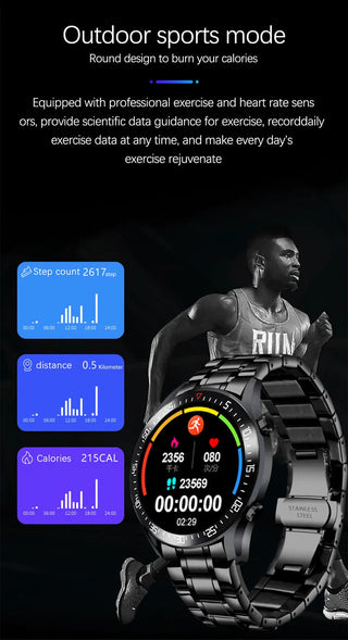 LIGE New Steel Band Digital Watch Men Sport Watches Electronic LED Male Wrist Watch For Men Clock Waterproof Bluetooth Hour ALODIA STORE